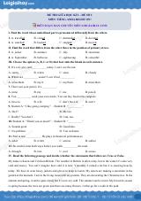 Đề thi giữa kì 2 Tiếng Anh 6 Right on! - Đề số 1